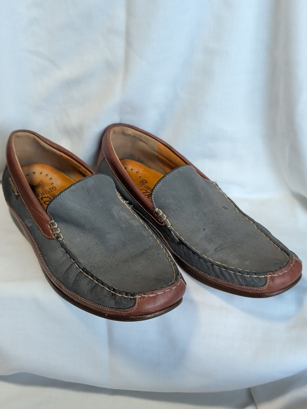 Mephisto Gray and Brown Slip-On Driving Loafers Business Casual Resort Wear